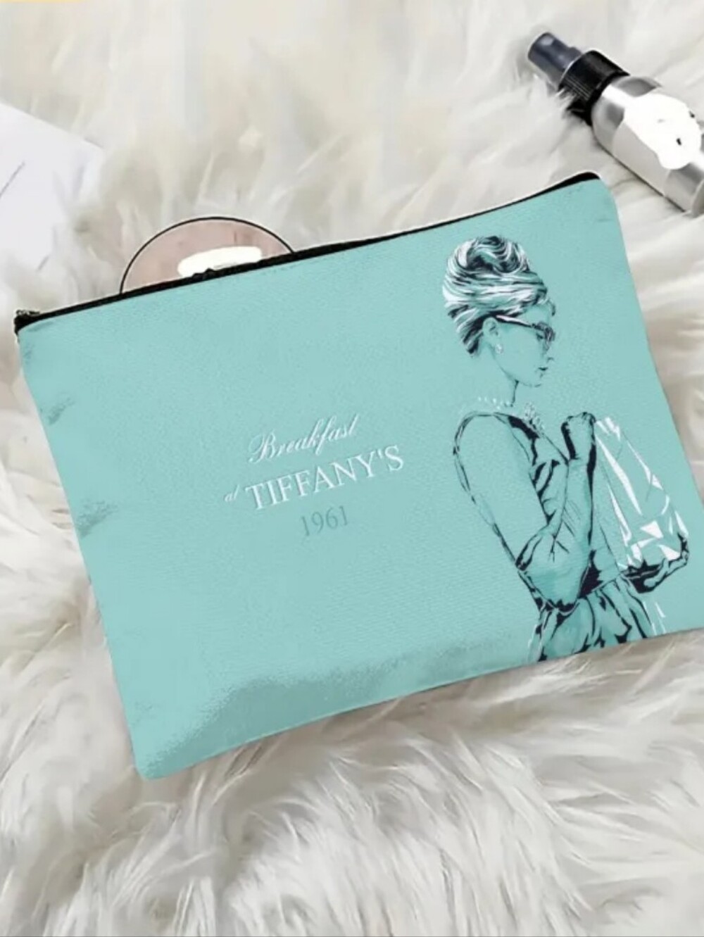 Breakfast at Tiffany's Inspired Teal Cosmetic Pouch